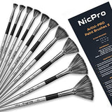 Nicpro Fan Paint Brushes 10 PCS Artist Painting Brush Set Soft Anti-Shedding Nylon Hair Wood Short Handle for Acrylic Watercolor Oil Painting Nicpro