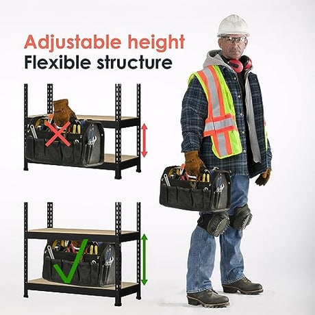 Prilinex Heavy Duty Storage Shelves 48" W x 24" D x 72" H - 2 Packs 5-Tier Adjustable Metal Garage Shelving Unit, Standing Utility Shelf Racks for Prilinex