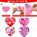 386 Pcs Valentine's Foam Heart Stickers Kit Includes 370 Pcs Glitter Self-Adhesive Heart Foam Stickers and 16 Pcs Colorful Large Foam Hearts for Lecferrarc