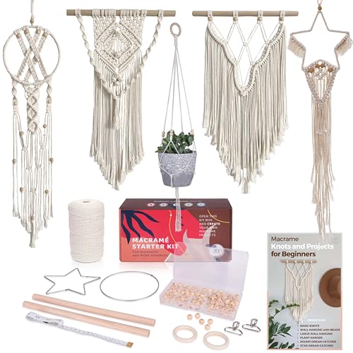 MIGO Creates Macrame Kits for Adults Beginners with 112 Macrame Supplies and 5 Projects Book: This DIY Macrame Kit Includes 165 Yards Macrame Cord MIGO Creates