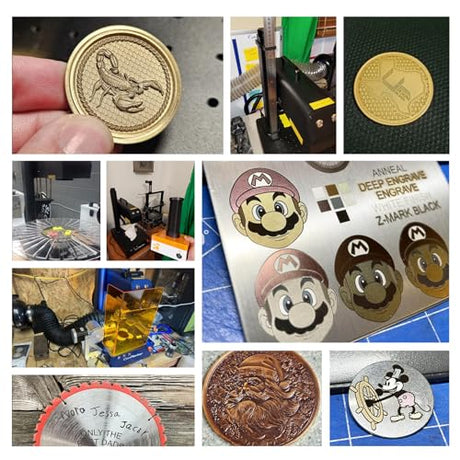 ComMarker B4 60W JPT Mopa Fiber Laser Engraving Machine,Support Lightburn Laser Engraver with 2Lens and L Protective shield,2in1 Desktop Handheld ComMarker