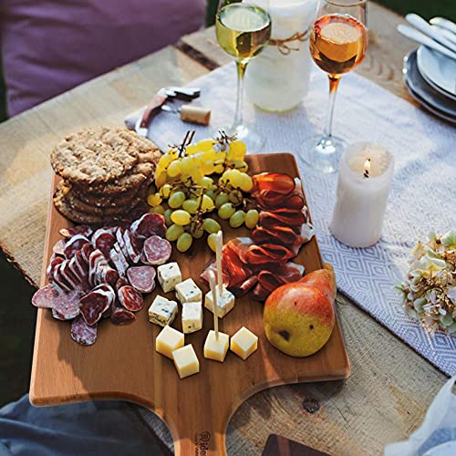 AIDEA Wood Cutting Board with Handle, Cheese Board Chartuterie Board，for Cutting and Serving 17"X11"bundle with 17"X6"(2 Pack) AIDEA
