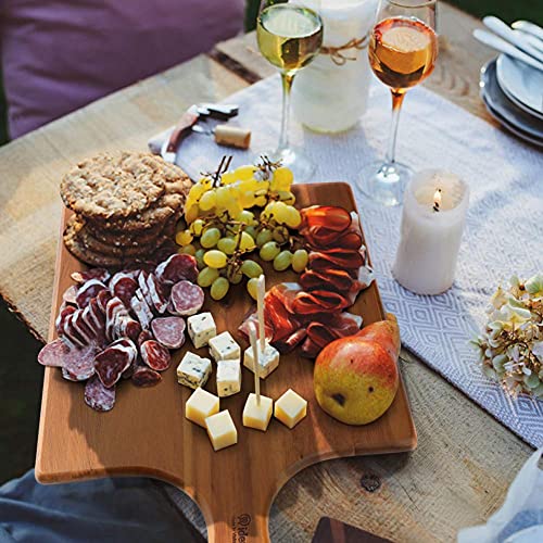 AIDEA Wood Cutting Board with Handle, Cheese Board Chartuterie Board，for Cutting and Serving 17"X11"bundle with 17"X6"(2 Pack) - WoodArtSupply