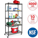 Seville Classics UltraDurable Heavy Duty NSF Solid Steel Wire Rack Storage Unit, Organizer for Garage, Warehouse, Office, Restaurant, Classroom, Seville Classics