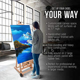 U.S. Art Supply Master Multi-Function Studio Artist Wooden Floor Easel - Large Adjustable H-Frame, Tilts Flat, Mast Adjusts to 97" High - Sturdy US Art Supply