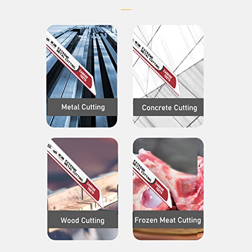 S955CHM Reciprocating Saw Blade, 152mm / 5.98in Tungsten Steel Alloy Sabre Saw Blade, for Cutting Cement, Metal, Wood, Plastic Fafeicy