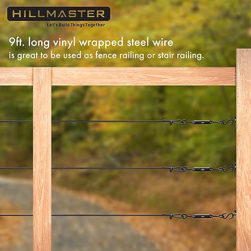 HILLMASTER Durable Anti-Sag Gate Kits for Wooden Fence, Gate Support Cable Kit in Zinc, Anti-Sagging Fence Gate Kit Steel, Wood Door Repair Kit for HILLMASTER