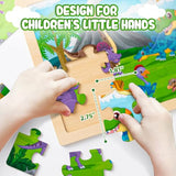 240 Piece Art Set & 2 Pack Wooden Dinosaur Puzzles for Kids VigorFun