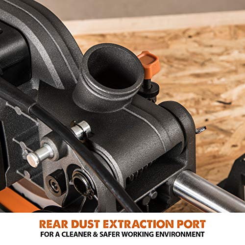 Evolution Power Tools R255SMS+ PLUS 10-Inch Sliding Miter Saw Plus Multi-Material Multi-Purpose Cutting Cuts Metal, Plastic, Wood & More 0˚ - 45˚ Evolution