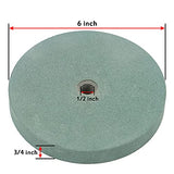 6 Inch Bench Grinder Grinding Wheel & Wire Wheel Brush with 1/2'' Arbor, 120 Grit Silicon Carbide Bench Grinding Wheel for Bench Grinder,for Drill POLIWELL