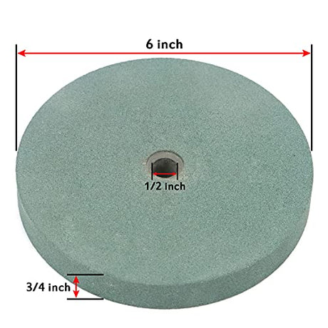 6 Inch Bench Grinder Grinding Wheel & Wire Wheel Brush with 1/2'' Arbor, 120 Grit Silicon Carbide Bench Grinding Wheel for Bench Grinder,for Drill POLIWELL