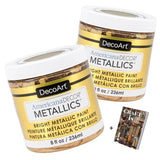 DecoArt Americana Decor Metallics 24K Gold Paint - 2 Pack 8oz Metallic 24K Gold Acrylic Paint - Water Based Multi Surface Paint for Arts and Crafts, DecoArt