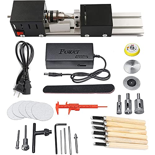 Mini Lathe Machine Tool DIY Woodworking Wood lathe Milling machine Grinding Polishing Beads Drill Rotary Tool Set - WoodArtSupply