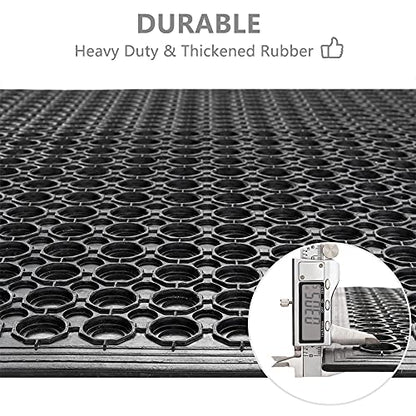 ZTDM Rubber Mat, 36‘’Lx24‘’W Heavy Duty Non-Slip Drainage Rubber Cushion Mat, Anti-Fatigue Industrial Drainage Bar Resturant Kitchen Hard Floor Mat, - WoodArtSupply