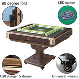 Foldable Ultra-Thin Automatic Mahjong Table with Wheels - Chinese, Filipino and American Style 40mm Numbered Tiles (with Hard Table Cover) usamahjongtable