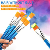 GACDR 1 inch Flat Paint Brushes for Acrylic Painting,12 Pieces Large Synthetic Paint Brushes Bulk with Wooden Handle for Acrylic, Watercolor, Oil, GACDR