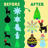 JOYIN Rainbow Color Scratch Christmas Ornaments, 72 Pack Craft Kit Toys Include Snowman, Snowflakes, Christmas Tree, and Reindeer JOYIN