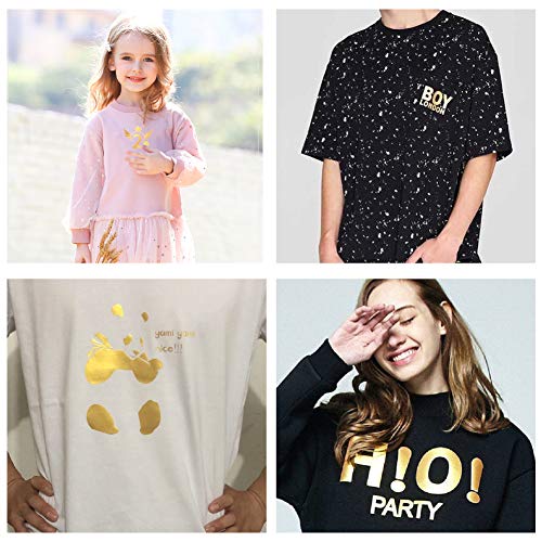 Gold Htv Vinyl Gold Iron Heat Transfer Vinyl Gold Rolls HTV Vinyl 12 Inch x 5 Feet Iron On Vinyl for T-Shirts Totes and Bags, Easy to Cut & Weed for KEGUMINGX