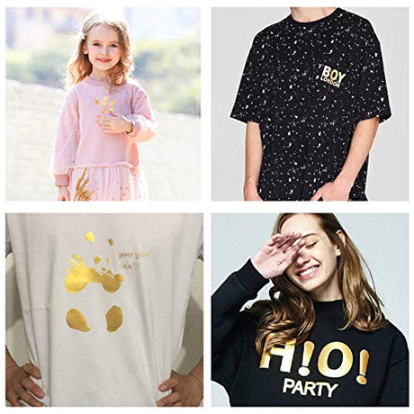 Gold Htv Vinyl Gold Iron Heat Transfer Vinyl Gold Rolls HTV Vinyl 12 Inch x 5 Feet Iron On Vinyl for T-Shirts Totes and Bags, Easy to Cut & Weed for KEGUMINGX