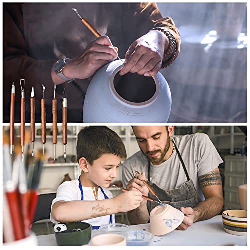 Fashion Road 6Pcs Clay Sculpting Tools, Clay Tools Pottery Tools Wooden Handle Double-Sided Set for Pottery Ceramics Sculpting FASHIONROAD