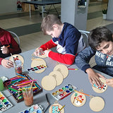 LEBERY 50Pcs Wooden Christmas Ornaments Unfinished Natural Wood Slices Predrilled Wooden Christmas Cutouts for Crafts to Paint DIY Centerpieces LEBERY