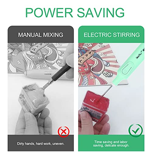 EXCEART Electric Pigment Stirrer Mixer Portable Paint Electric Mixer Blending Making DIY Crafts for Art Gouache Painting Drawing 1 Set EXCEART
