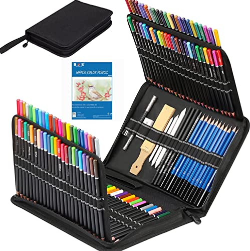 Drawing Kit Drawing Pencils Set Colored Pencils for Kids Coloring Book Sketching Kit Best Teen Girl Gift - Arts and Crafts for Kids Ages 8-12 Girls - WoodArtSupply