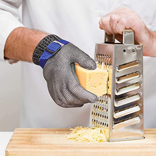 Herda Level 9 Cut Proof Gloves Chainmail Gloves Kitchen Gloves for Fish Meat Cutting Wood Carving Whittling Oyster Shucking Safety Butcher Work (XL) Herda