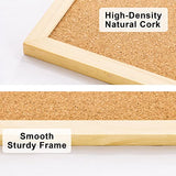 2 Pack Cork Board Bulletin Board, 15.7"X 12" pin Boards for Walls, Oak Wood Finish Frame, Wall Mounted Cork Board for Office Home and School(Pins, BGJRBY