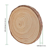 HAKZEON 100 PCS 2.8-3.2 Inches Natural Wood Slices, 2/5 Inches Thick Wood Rounds with Bark, Unfinished Wooden Discs for Crafts Rustic Wedding HAKZEON