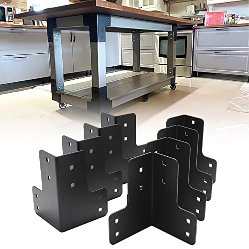 vikofan 8pcs Workbench Brackets Kit with Screws 4x4 4mmThickness Heavy Duty Corner Brackets Perfect for DIY Workbench Projects vikofan