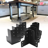 vikofan 8pcs Workbench Brackets Kit with Screws 4x4 4mmThickness Heavy Duty Corner Brackets Perfect for DIY Workbench Projects vikofan