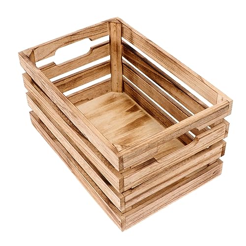 Garneck 1pc Wooden Storage Box Display Basket Storage Bins Bamboo Storage Cabinet Wooden Barrel Planter Unfinished Crates for Craft Wooden Key - WoodArtSupply