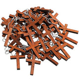 Hicarer Cross Charm Mini Wood Cross Charm Wooden Cross Pendant Hanging Ornament for Men, Women DIY Necklace Bracelet Earring Jewelry Craft Making Hicarer