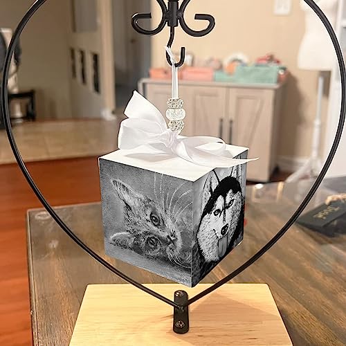 6 Packs Wooden Blocks for Crafts, 3.15 Inch Pine Wood Cubes, 8 x 8 x 8 cm Wooden Cubes for Paint, Stamp, Decorate, DIY Projects and Personalized GNIEMCKIN