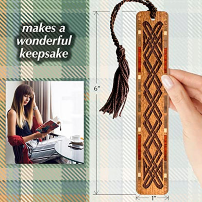 Celtic Knot Engraved Handmade Wooden Bookmark on Sapele Hardwood - Made in USA - Also Available Personalized - WoodArtSupply