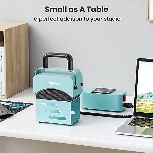 JESIMAIK Hat Press, Heat Press Machine for Caps with 3.15"×5.5" Curved Heating Element & Silicone Platen - No Crease, LCD Digital Temperature & Timer JESIMAIK