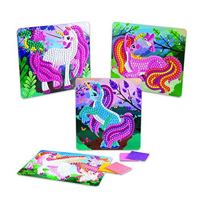 ORB The Factory Sticky Mosaics Unicorns, Pink/Teal/Blue/Purple, 12' x 2' x 10.75' - WoodArtSupply