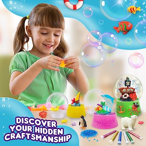 ToyUnited Make Your Own Water Globe - Snow Water Stem Projects DIY Activities Glitters Supplies Perfect Arts and Crafts Clay for Girls Boys Kids Ages