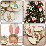 Jyongmer 100 Pieces Unfinished Wood Circle - 2 inch Round Disc Blank Natural Wooden Cutout Ornaments for Decoration DIY Craft Art Supplies, 0.11 inch Jyongmer