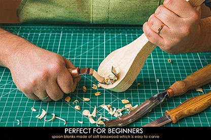 BeaverCraft BB1 Wood Carving Spoon Blank Basswood for Beginner Whittling Craft Wood Blanks for Carving
