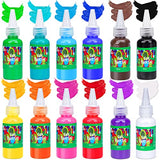 AROIC Washable Finger Paint set, 82 Pack Washable Kids Paint Set with 12 Color Finger Paints, Sponges, Paint Brushes, Waterproof Paint Apron, Palette AROIC