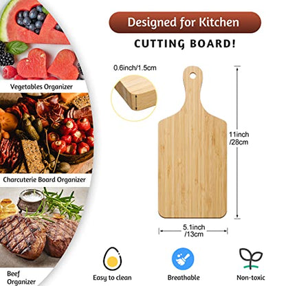 6 Pcs Thicken Cutting Board Bamboo Bulk Wood Chopping Board Serving Board Charcuterie Boards for Laser Engraving Mother' Day Wedding Housewarming - WoodArtSupply