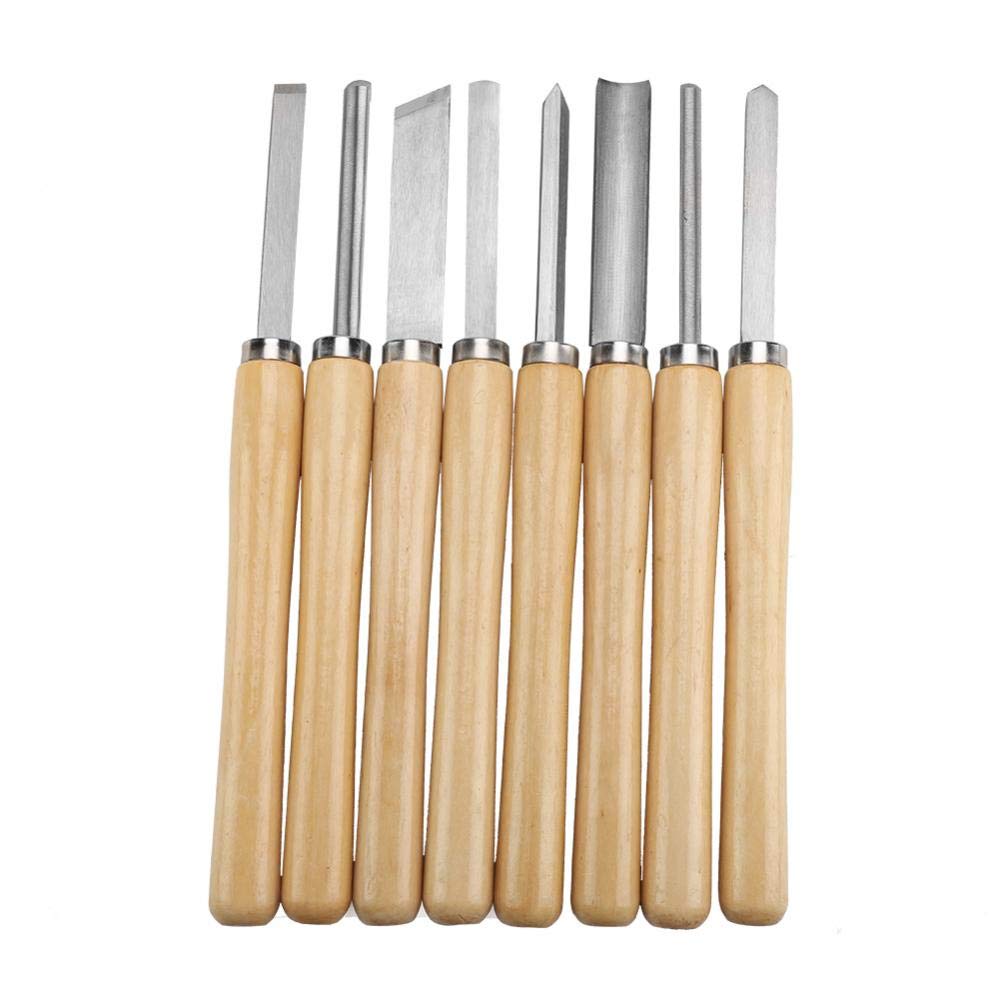 Chisel Set, 8 Pcs/Set Wood Lathe Chisel Set Turning Tools Woodworking Gouge Skew Parting Sheens