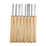 Chisel Set, 8 Pcs/Set Wood Lathe Chisel Set Turning Tools Woodworking Gouge Skew Parting Sheens