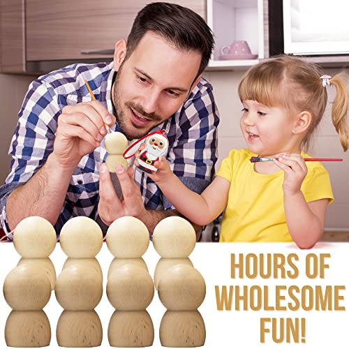 Unfinished Wooden Pegs Male 2.6'' Set 8 pcs - Wooden Peg Dolls Unfinished - Wooden Peg People Unfinished - Pegs Wooden Dolls for Painting - Wooden AEVVV