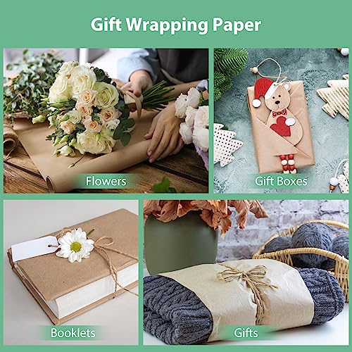 OcePor Brown Paper Roll 15"×450", Craft Paper, Kraft Paper Roll, Wrapping Paper, Packing Paper for Moving, Gift Wrapping, Wall Art, Table Runner, - WoodArtSupply