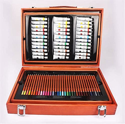 DDYYCX Art Supplies, 174 Piece Deluxe Wooden Art Set, Coloring Drawing Art Set, Drawing Art Kit with Crayons, Oil Pastels, Colored Pencils, Sketch - WoodArtSupply