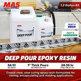 MAS Epoxies Deep Pour Epoxy Resin Kit - Crystal Clear, Slow Curing Epoxy Resin for Casting, River Tables, Encapsulating, Live Edge Slabs, Molds, MAS