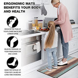 MAYHMYO Kitchen Rug Anti Fatigue Kitchen Mat Cushioned Farmhouse Kitchen Rugs Non Skid Waterproof Kitchen Rugs and Mats Retro Rustic Wood Texture MAYHMYO